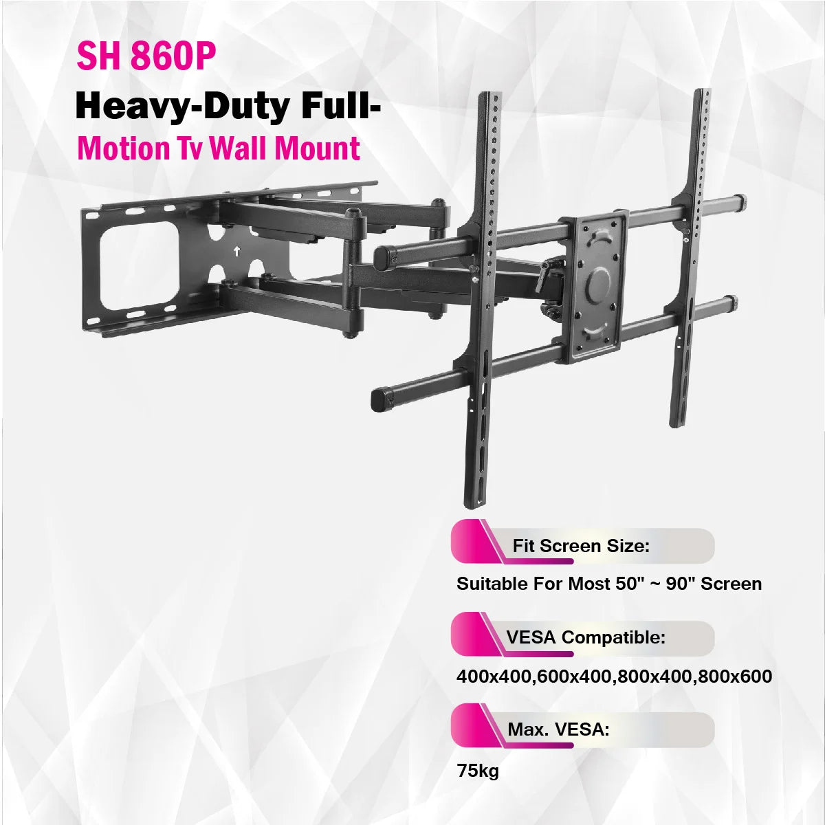 Skill Tech SH 860P - حامل جداري للتلفزيون شديد التحمل وكامل الحركة Skill Tech SH 860P - حامل جداري للتلفزيون شديد التحمل وكامل الحركة